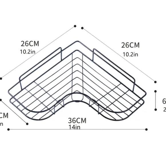 1pc Triangle Wall Mounted Shower Caddy Rack for Bathroom and Kitchen - Easy - Picture 5 of 6